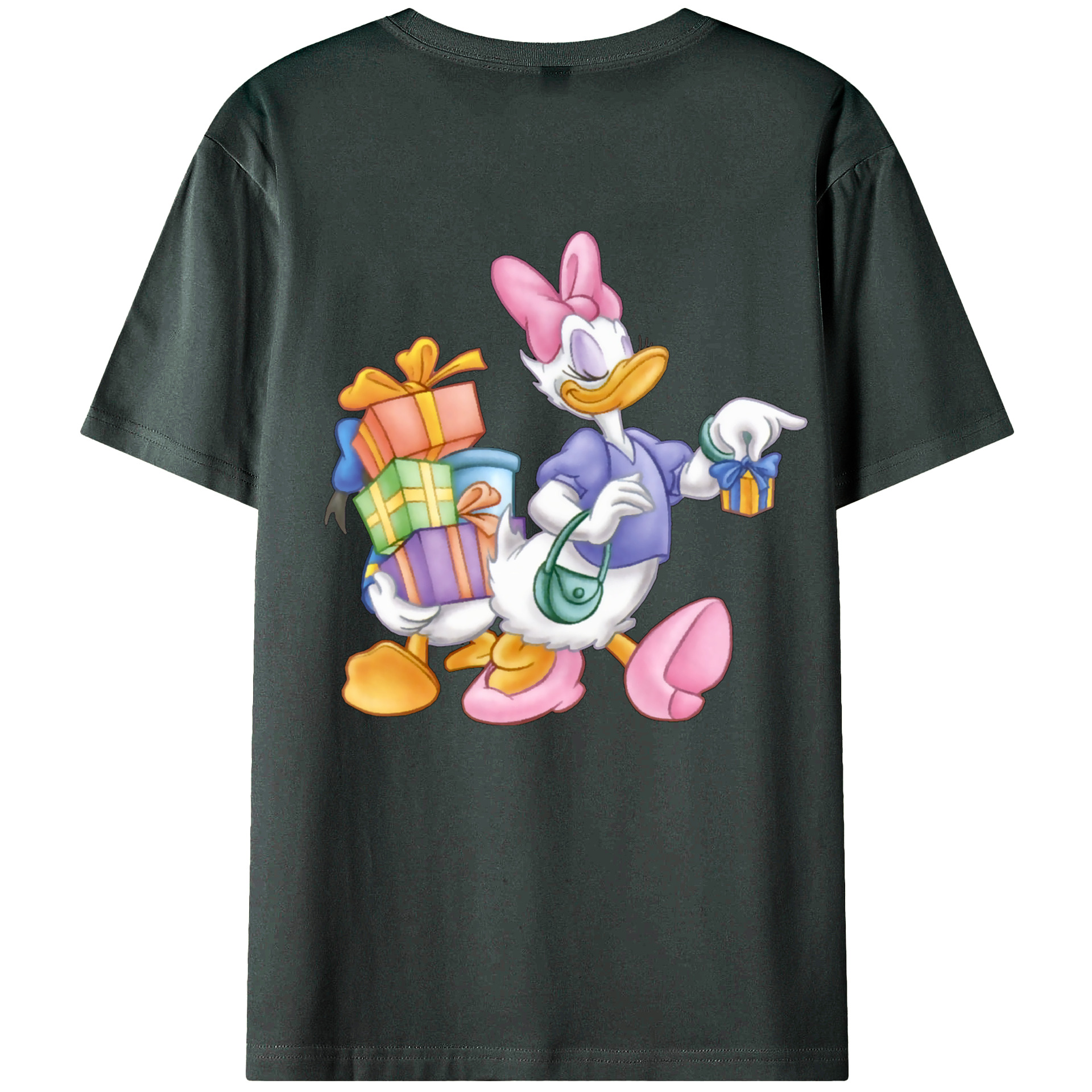 ミッキーマウス Mickey Mouse 綿100％ メンズ半袖Tシャツ（バックプリント） 通気性